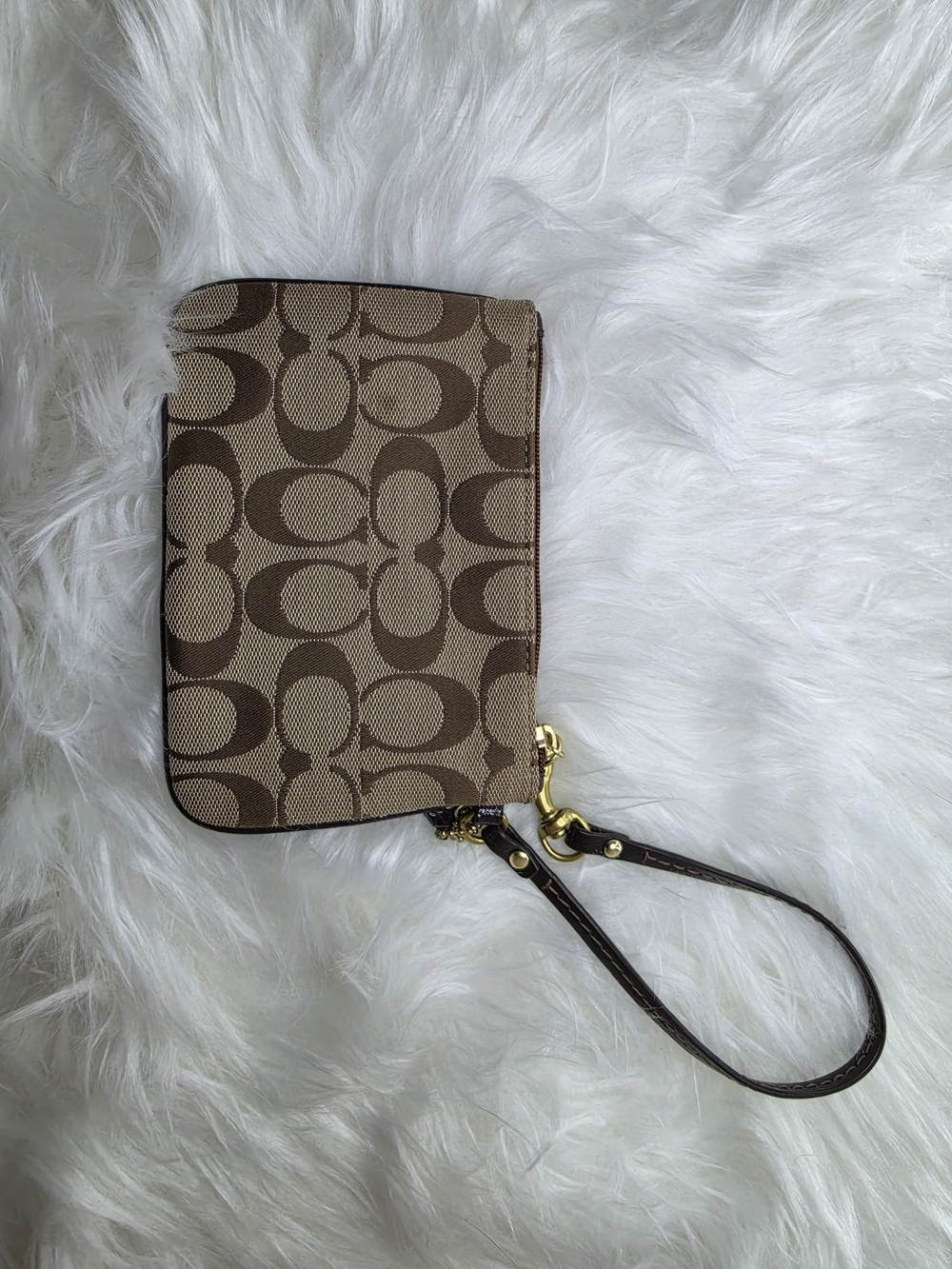 Coach Signature Canvas Wristlet in Brown - Picture 2 of 4